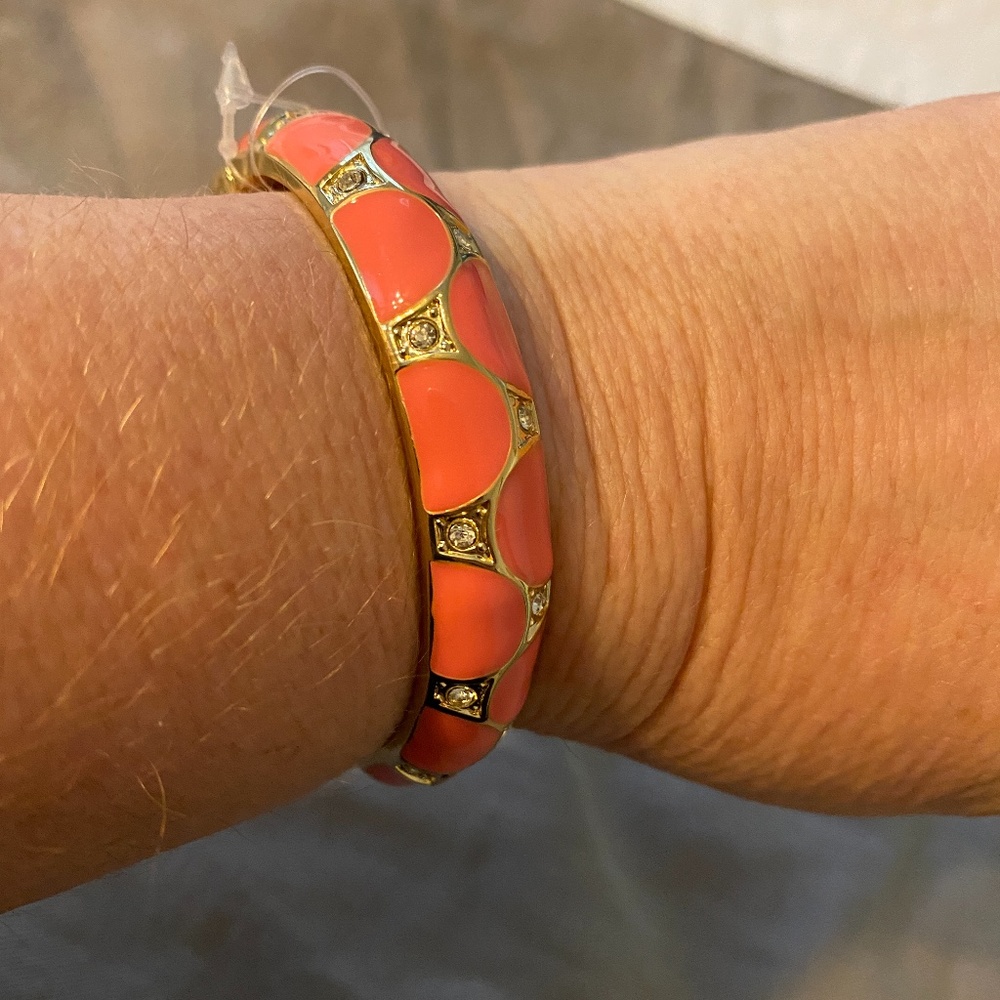 Pink Gold bangle bracelet rhinestones NWT